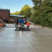 Concrete project — crew pouring slab